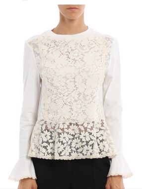 See By Chloe LACE flounced Top SMALL
